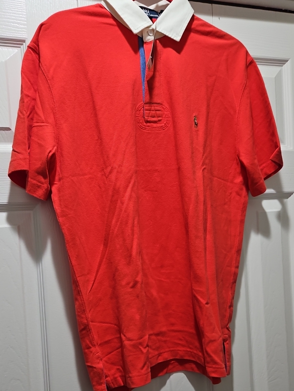Ralph Lauren Red Polo with White Collar